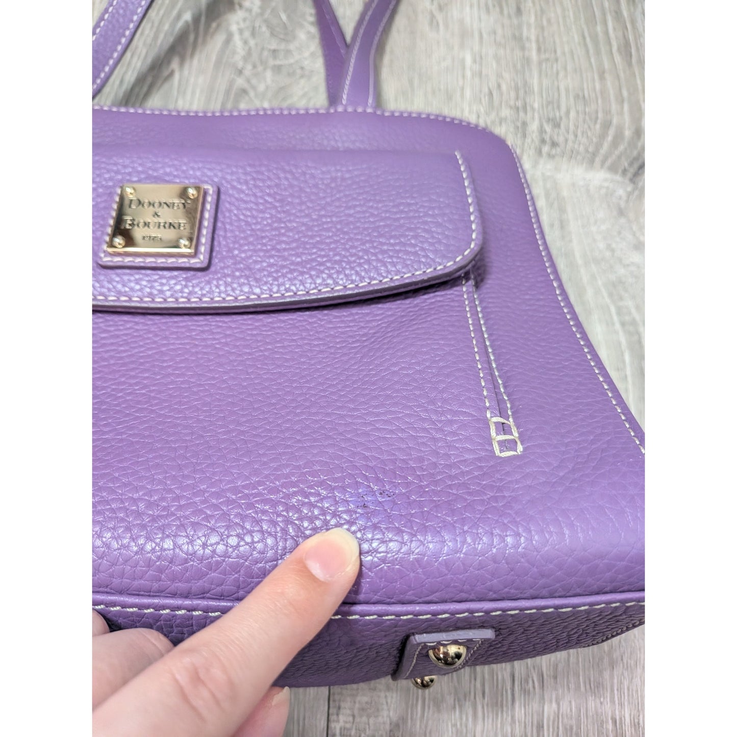 Dooney & Bourke purple shoulder leather bag purse aubergine medium bag
