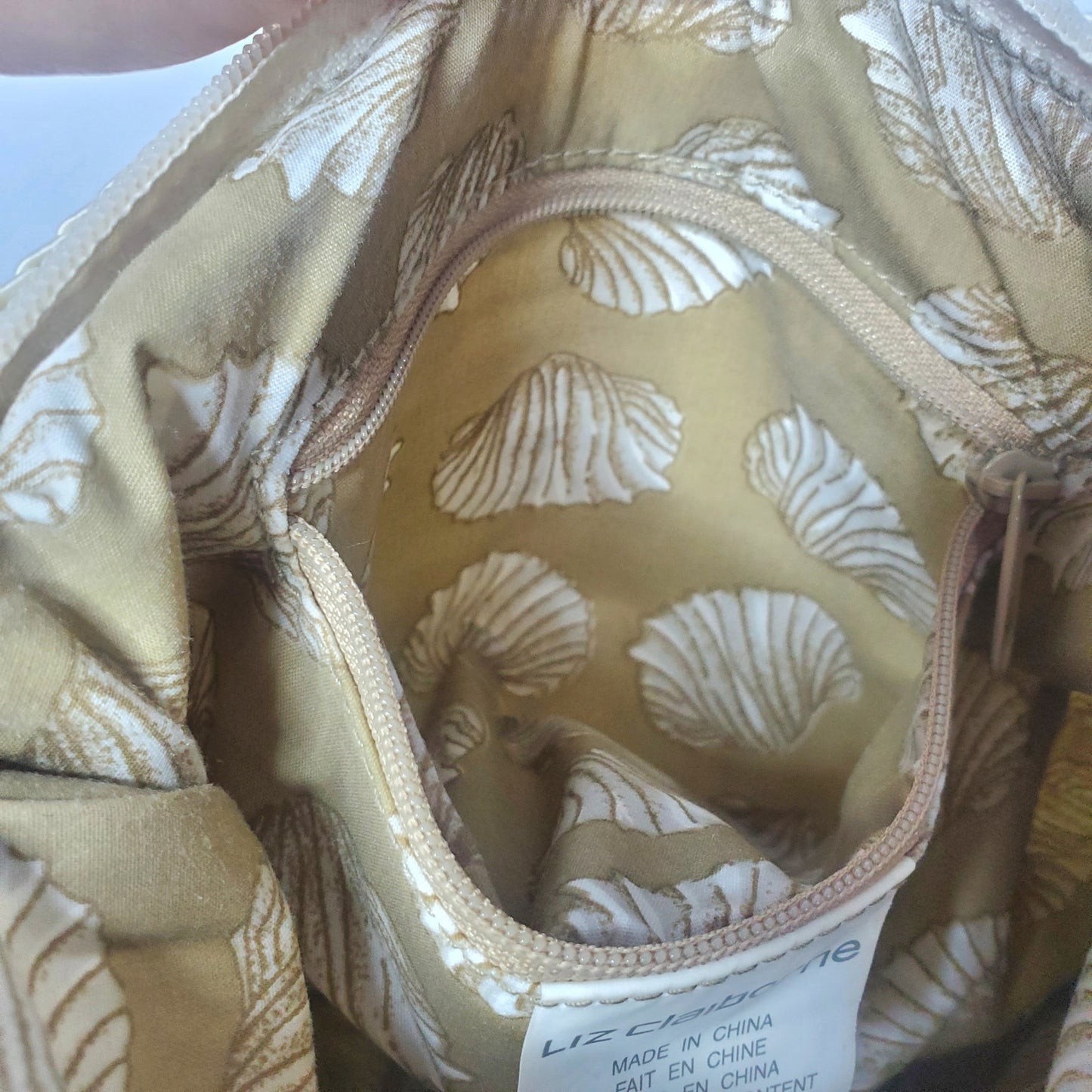 Cream crochet purse Liz Claiborne vintage woven knit white beach boho hippie