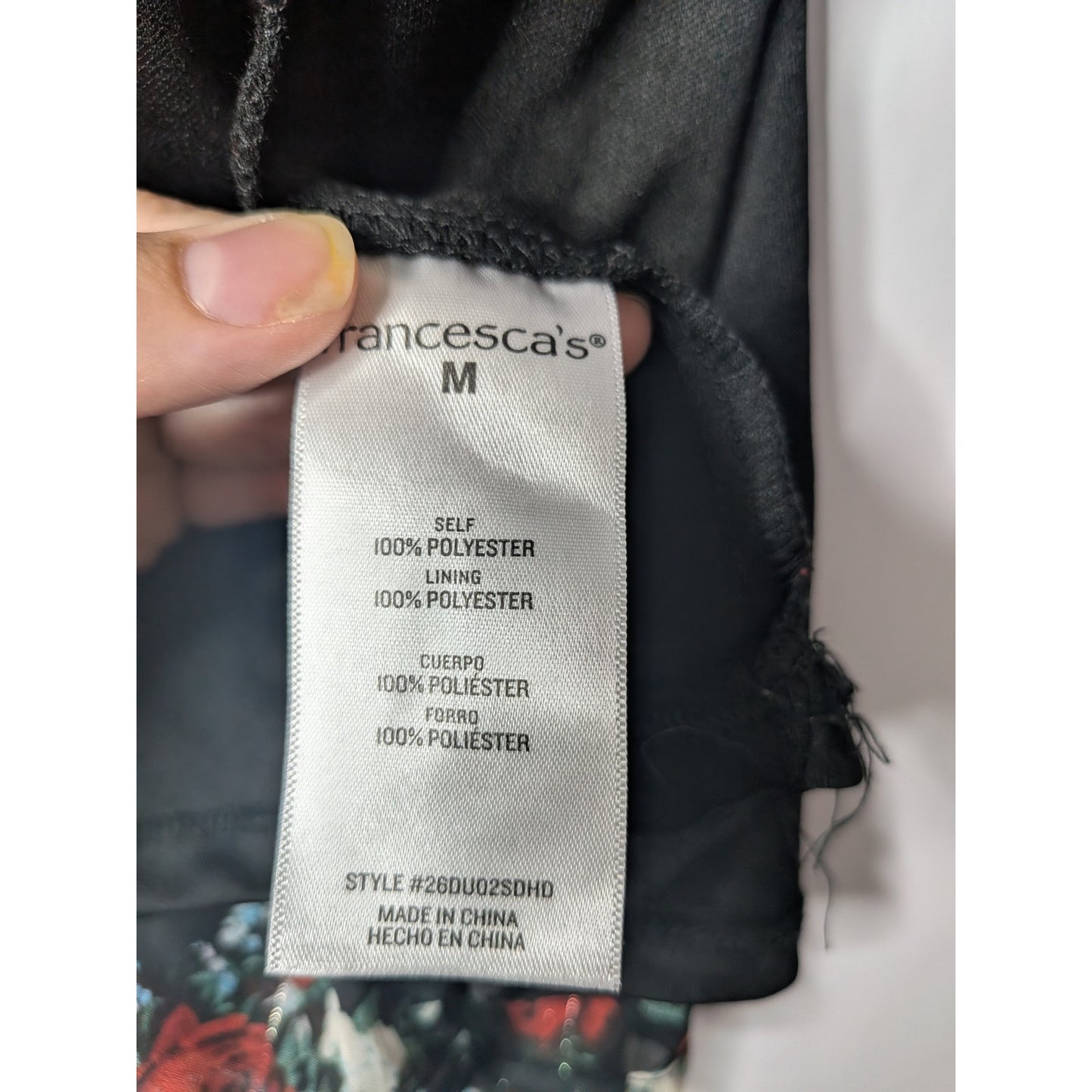 Francesca's Mi Ami Patricia floral swing black rose mini dress medium