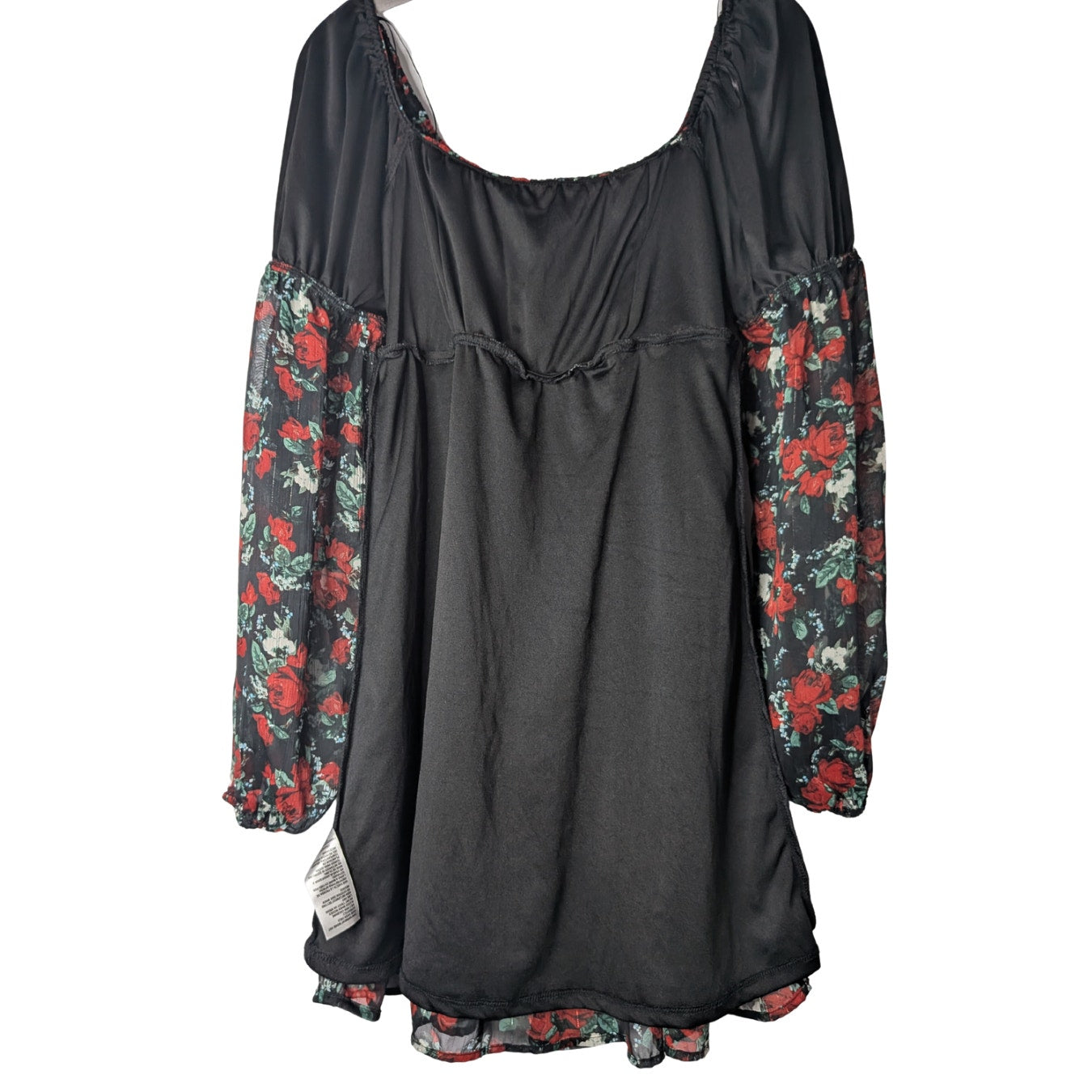 Francesca's Mi Ami Patricia floral swing black rose mini dress medium