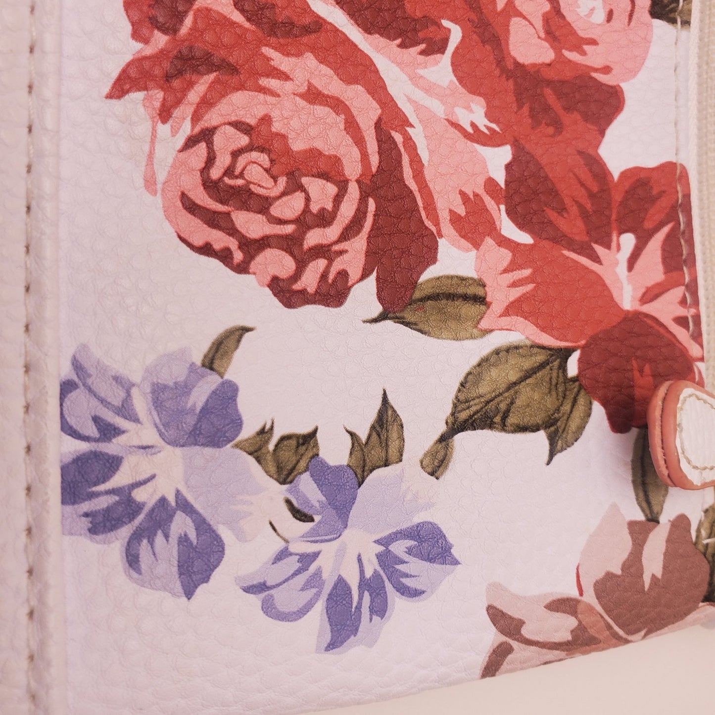 Floral pattern white stone mountain cross body purse bag spring light cute