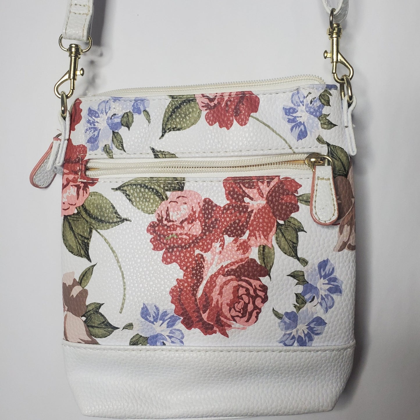 Floral pattern white stone mountain cross body purse bag spring light cute