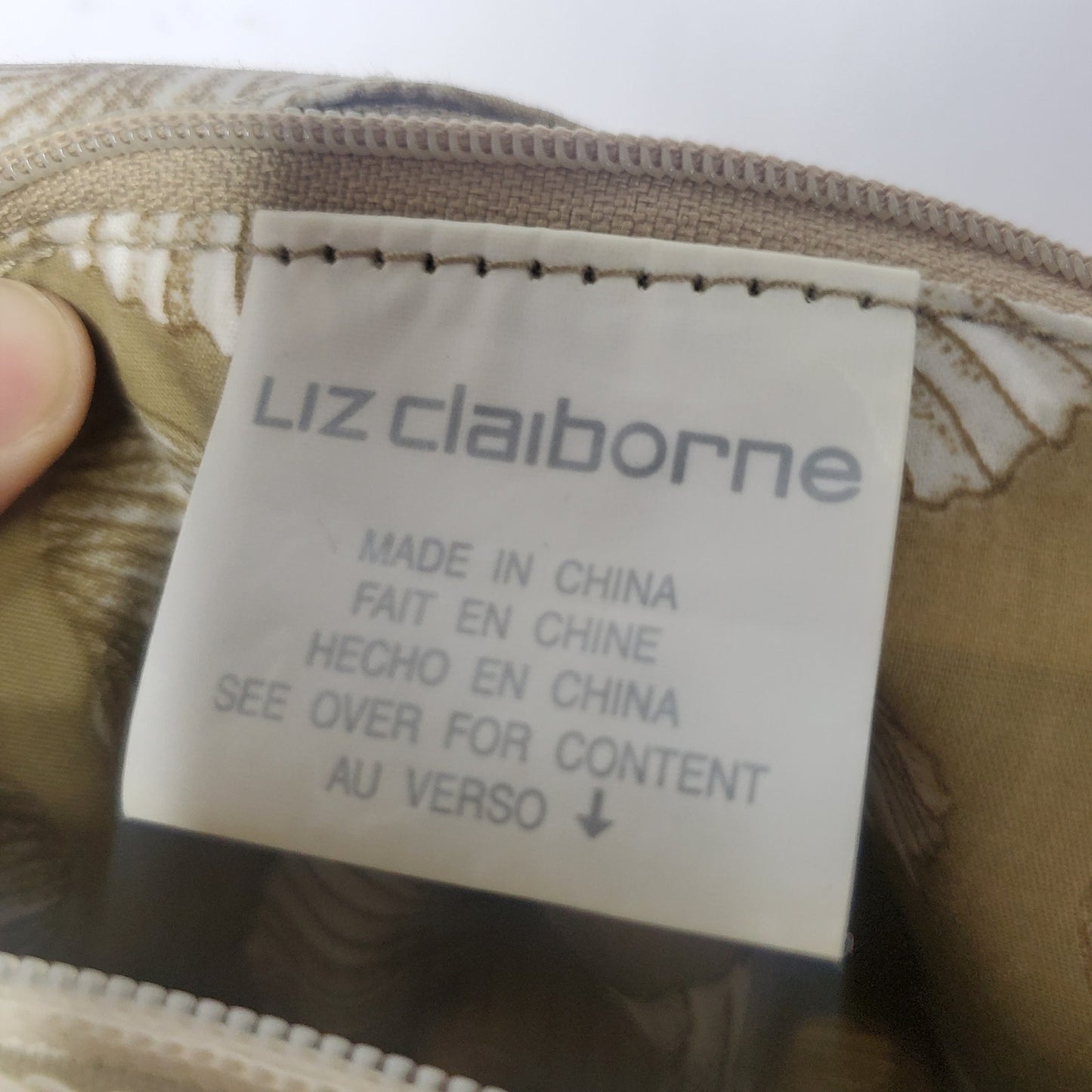 Cream crochet purse Liz Claiborne vintage woven knit white beach boho hippie