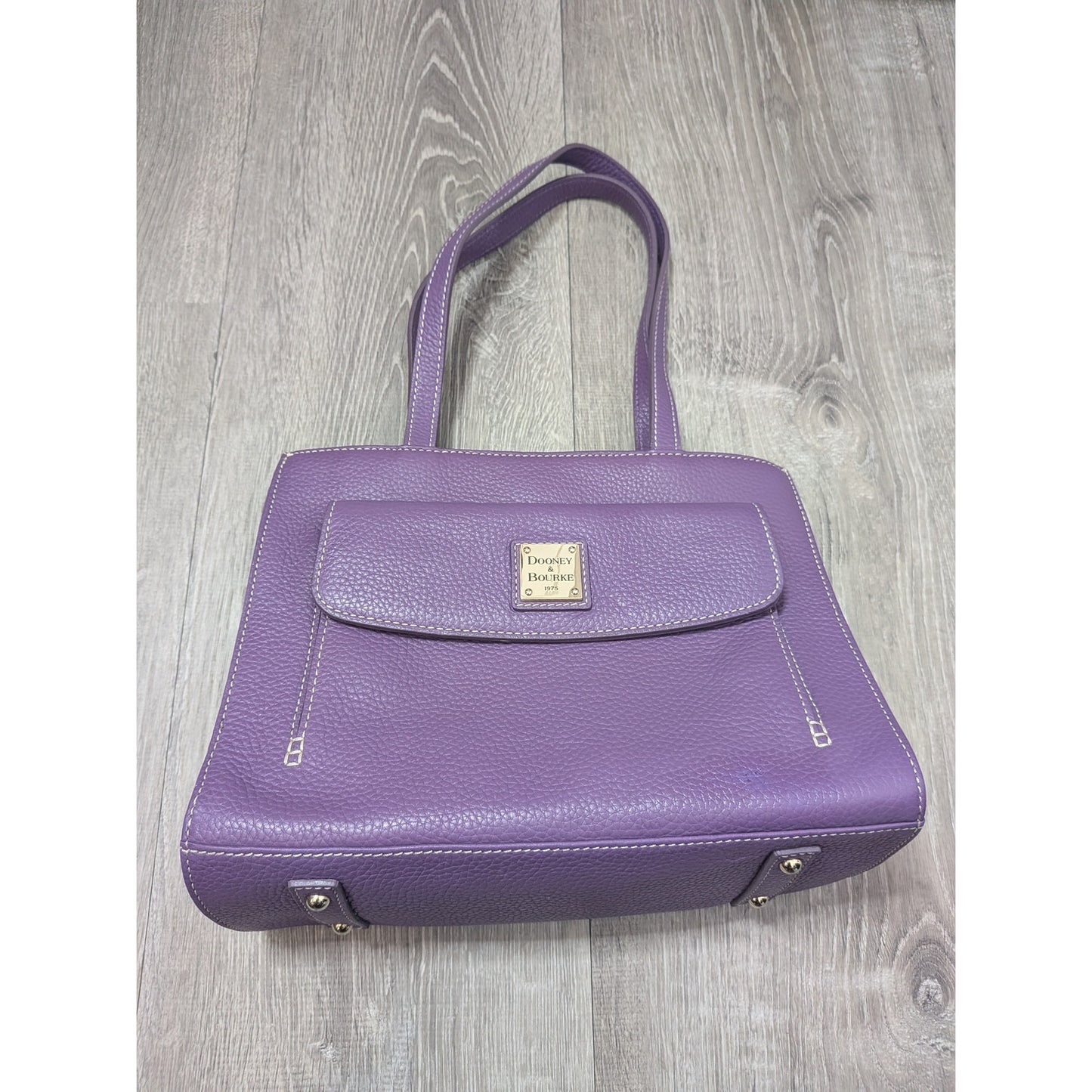 Dooney & Bourke purple shoulder leather bag purse aubergine medium bag