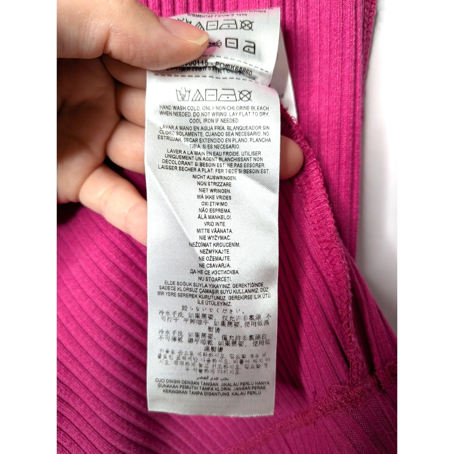 GUESS NWOT pink bodycon ribbed henley dress size XL cotton blend