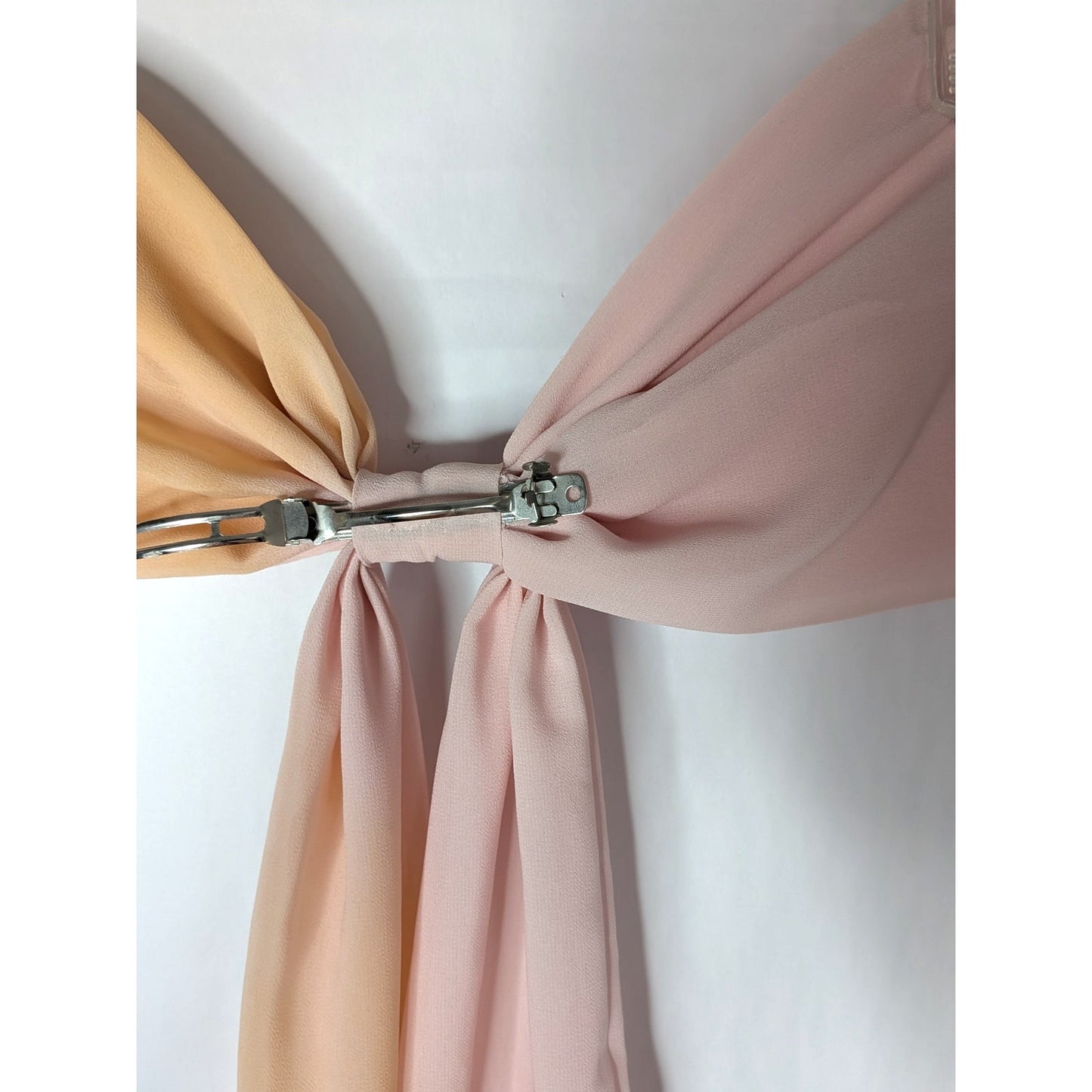 Large princess tulle hair bow pink and orange barrette closure coquette kawaii