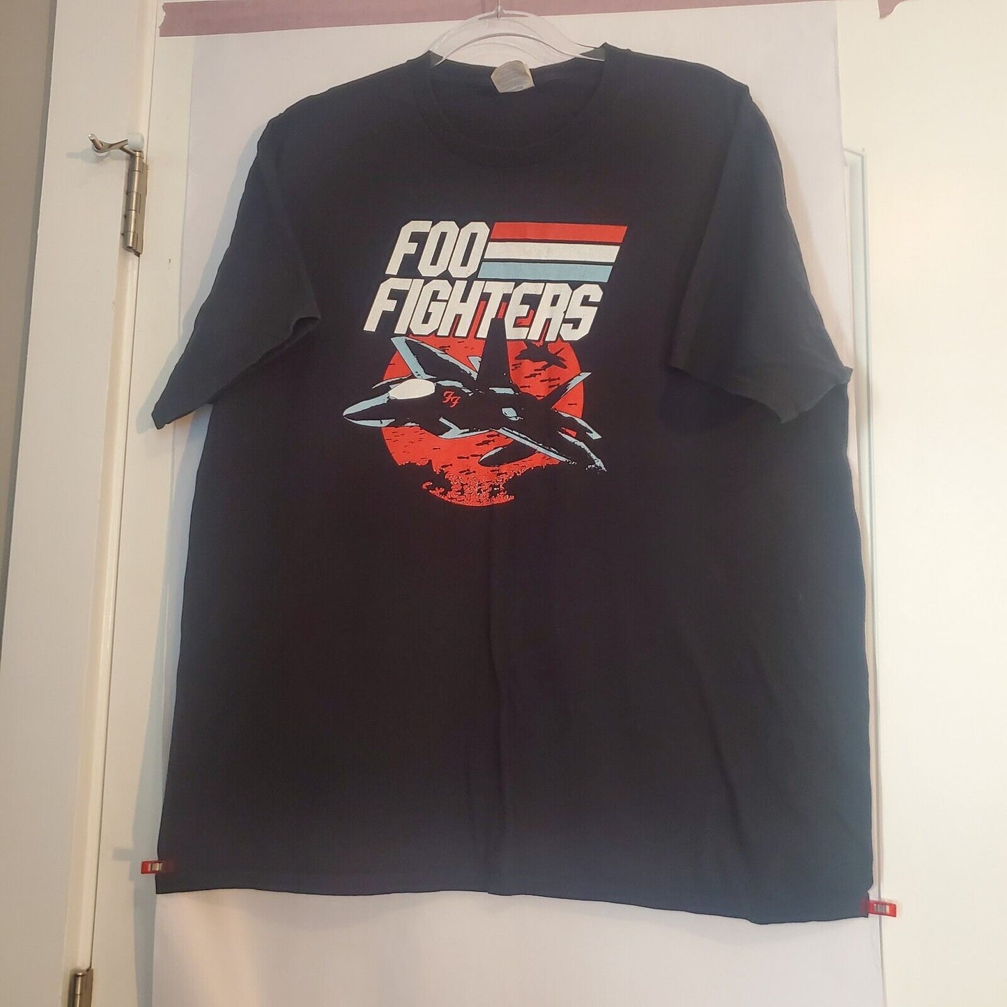 Foo Fighters Jets T-Shirt Black XL Cotton Rock Band Logo Dave Grohl Crew Neck 