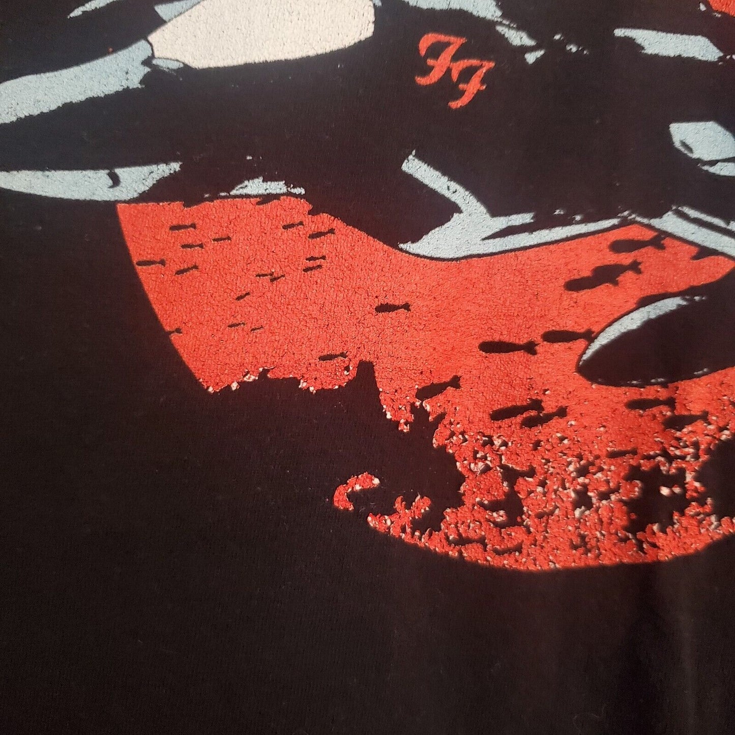 Foo Fighters Jets T-Shirt Black XL Cotton Rock Band Logo Dave Grohl Crew Neck 
