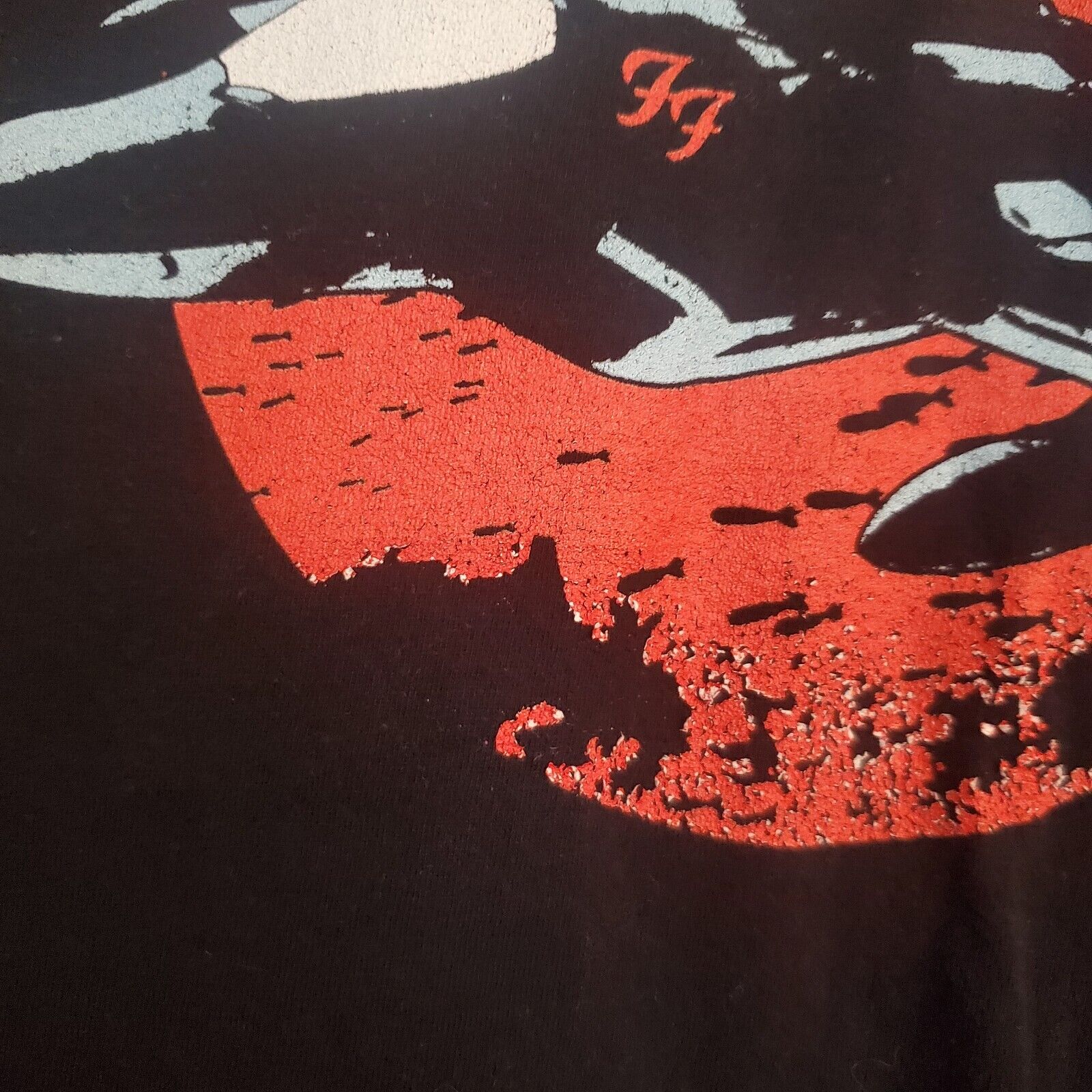 Foo Fighters Jets T-Shirt Black XL Cotton Rock Band Logo Dave Grohl Crew Neck 