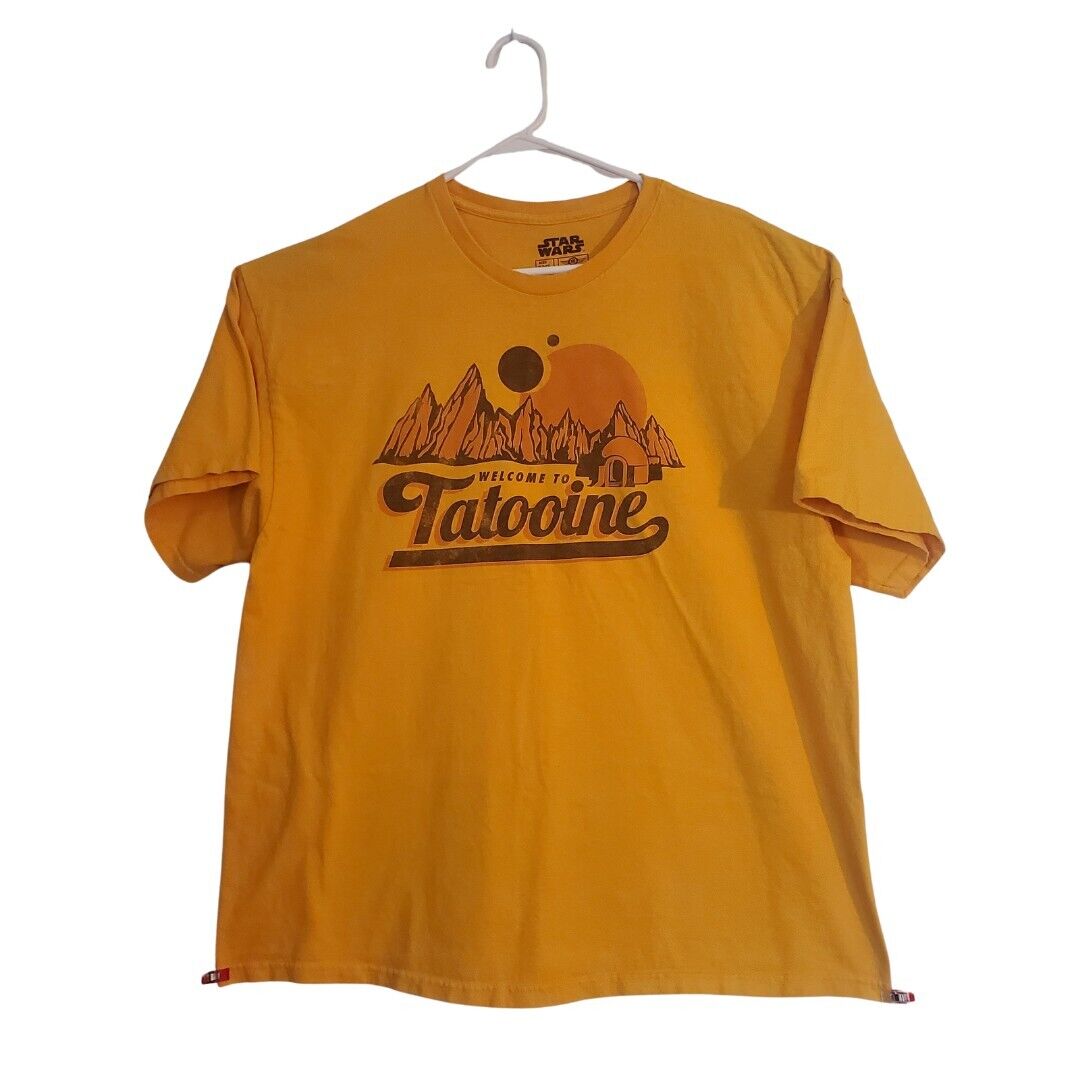 Star Wars Size 2XL Mens Yellow Tatooine Tshirt From 2013 Soft Cotton Relaxed Fit