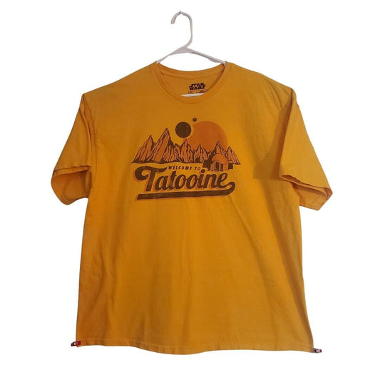 Star Wars Size 2XL Mens Yellow Tatooine Tshirt From 2013 Soft Cotton Relaxed Fit