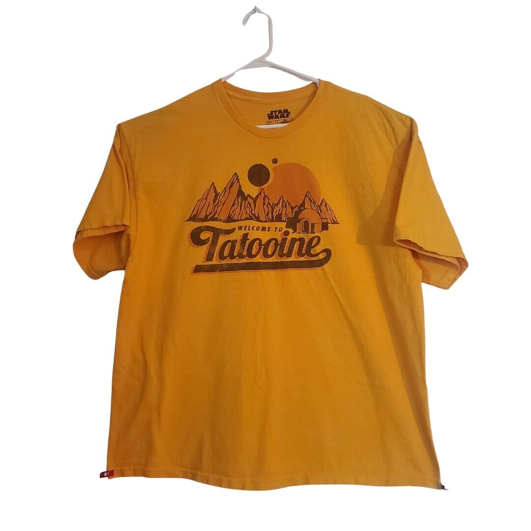 Star Wars Size 2XL Mens Yellow Tatooine Tshirt From 2013 Soft Cotton Relaxed Fit