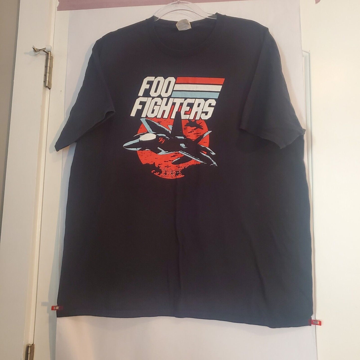Foo Fighters Jets T-Shirt Black XL Cotton Rock Band Logo Dave Grohl Crew Neck 