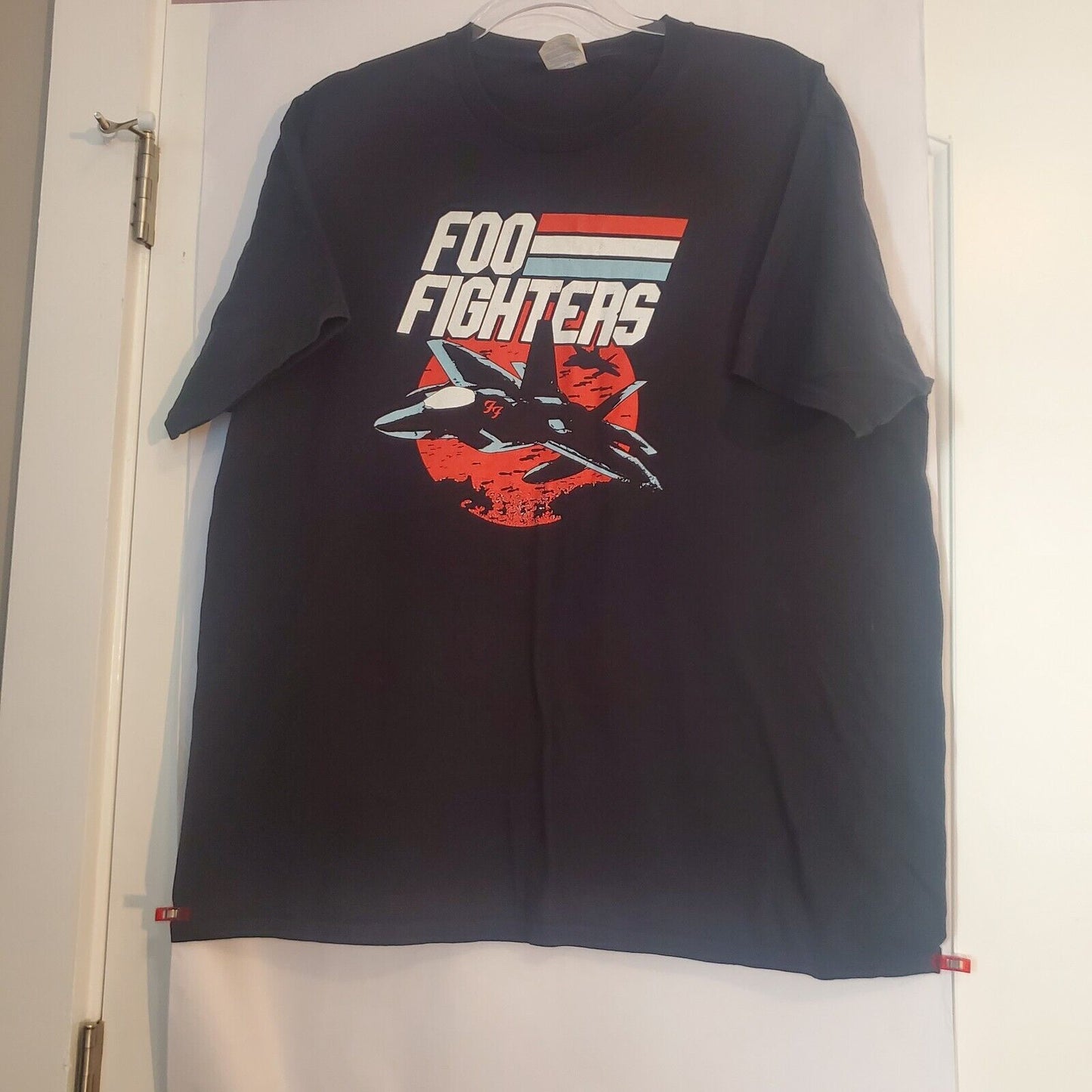 Foo Fighters Jets T-Shirt Black XL Cotton Rock Band Logo Dave Grohl Crew Neck 