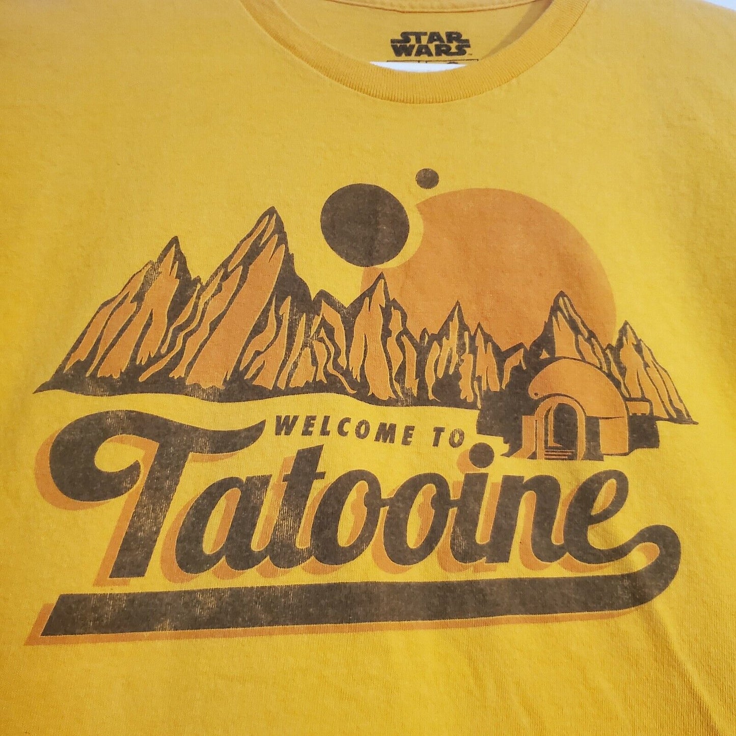 Star Wars Size 2XL Mens Yellow Tatooine Tshirt From 2013 Soft Cotton Relaxed Fit
