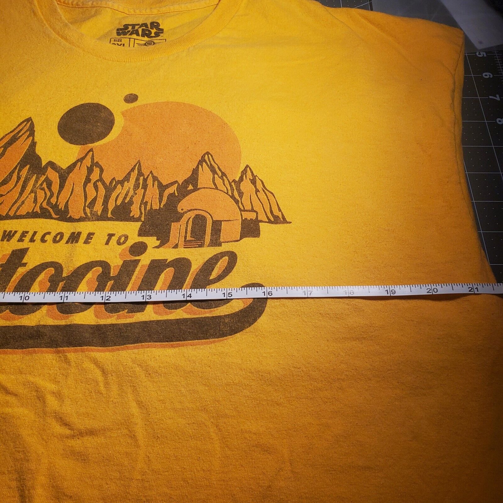 Star Wars Size 2XL Mens Yellow Tatooine Tshirt From 2013 Soft Cotton Relaxed Fit