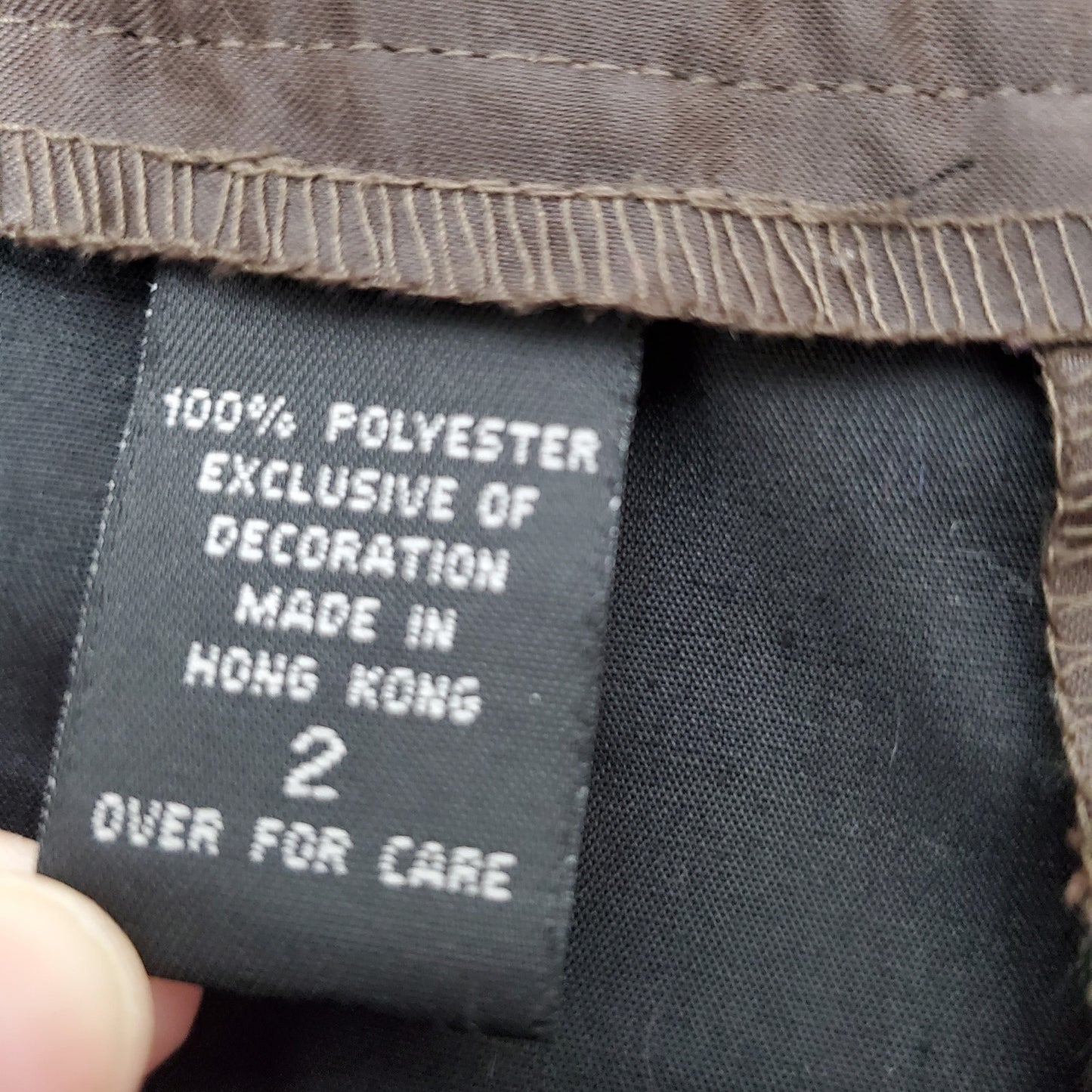 Express satin brown pants w/ cargo pockets, floral embroidery mid-ride W30 L31