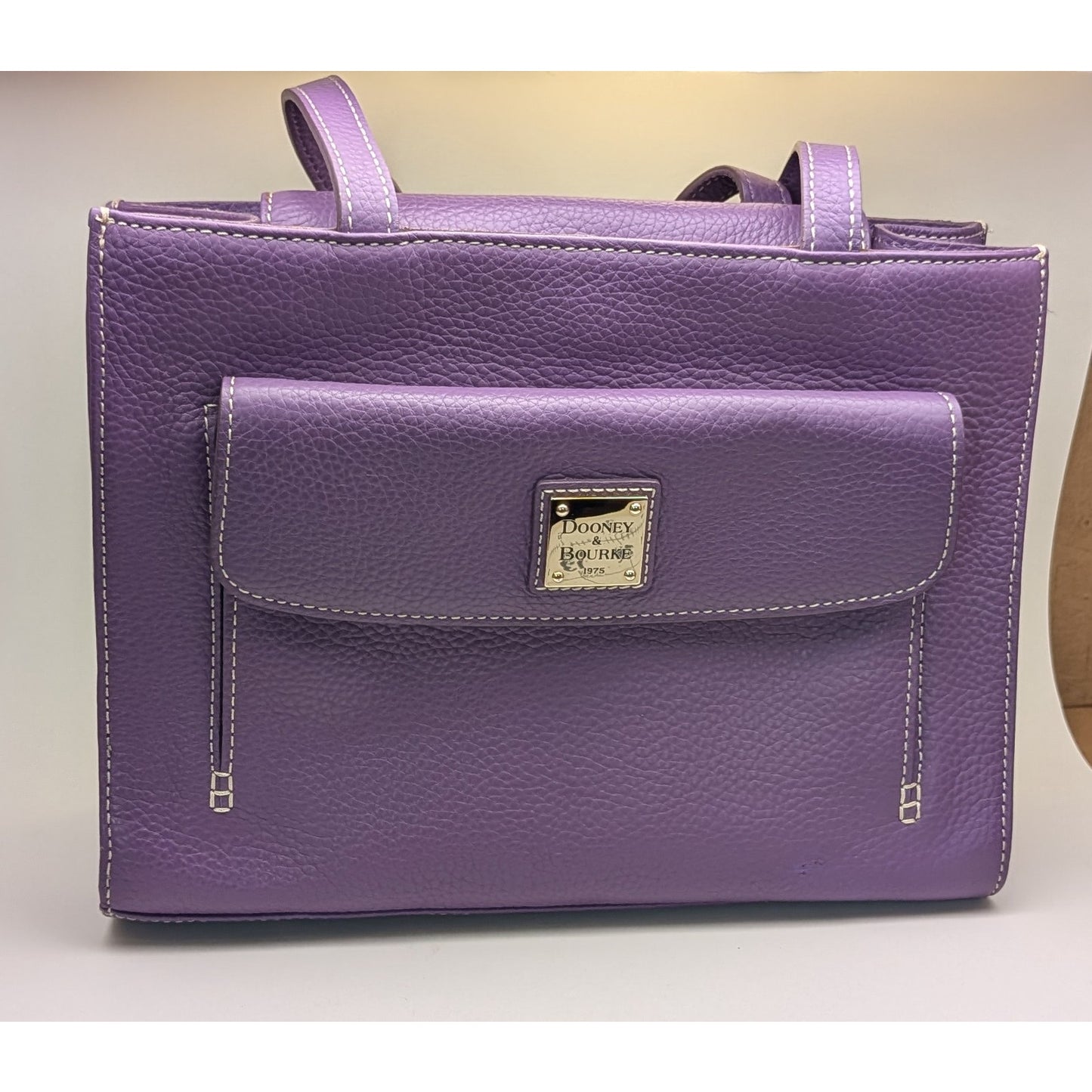 Dooney & Bourke purple shoulder leather bag purse aubergine medium bag