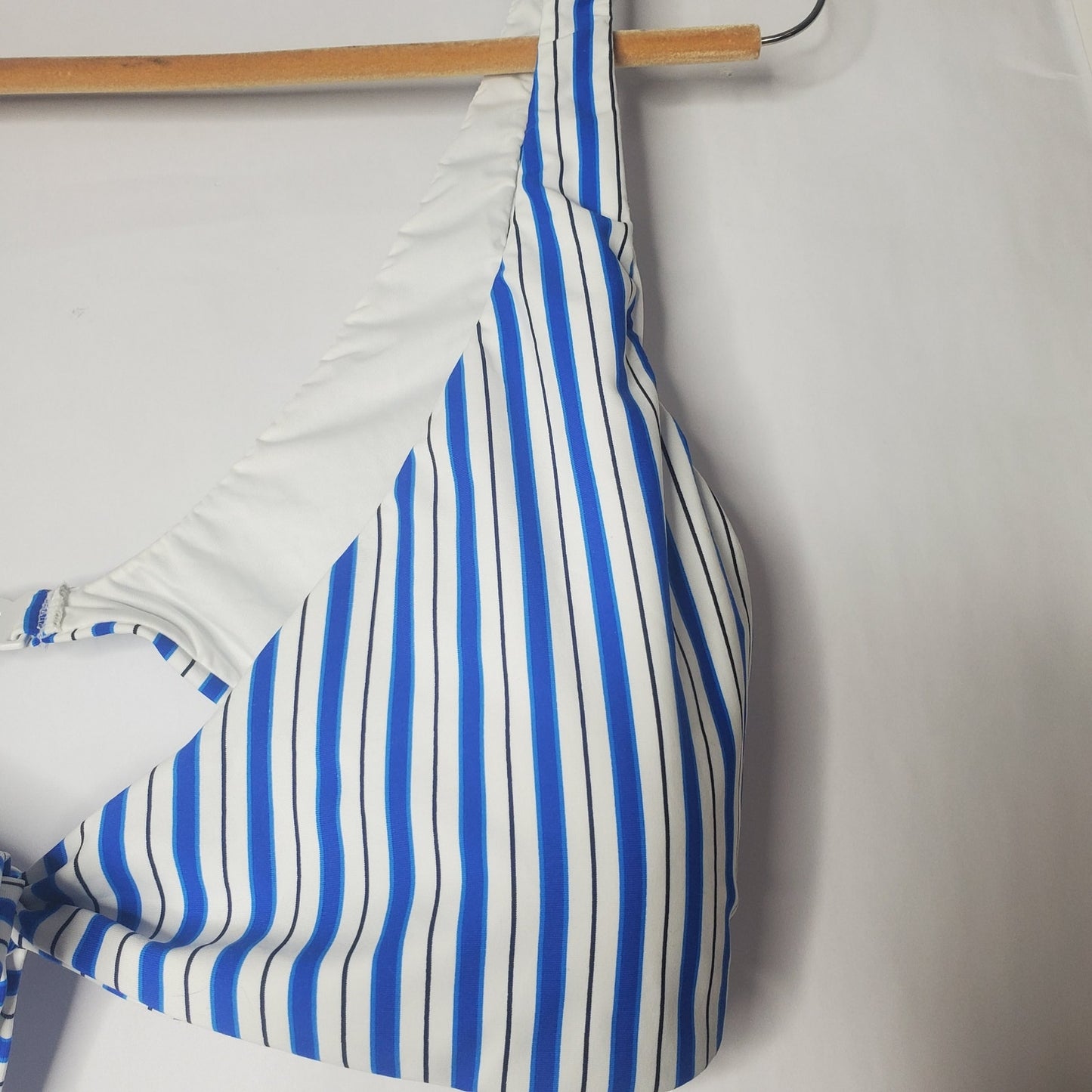 NWsT polo Ralph Lauren swimsuit top blue stripes US large coastal stripe white