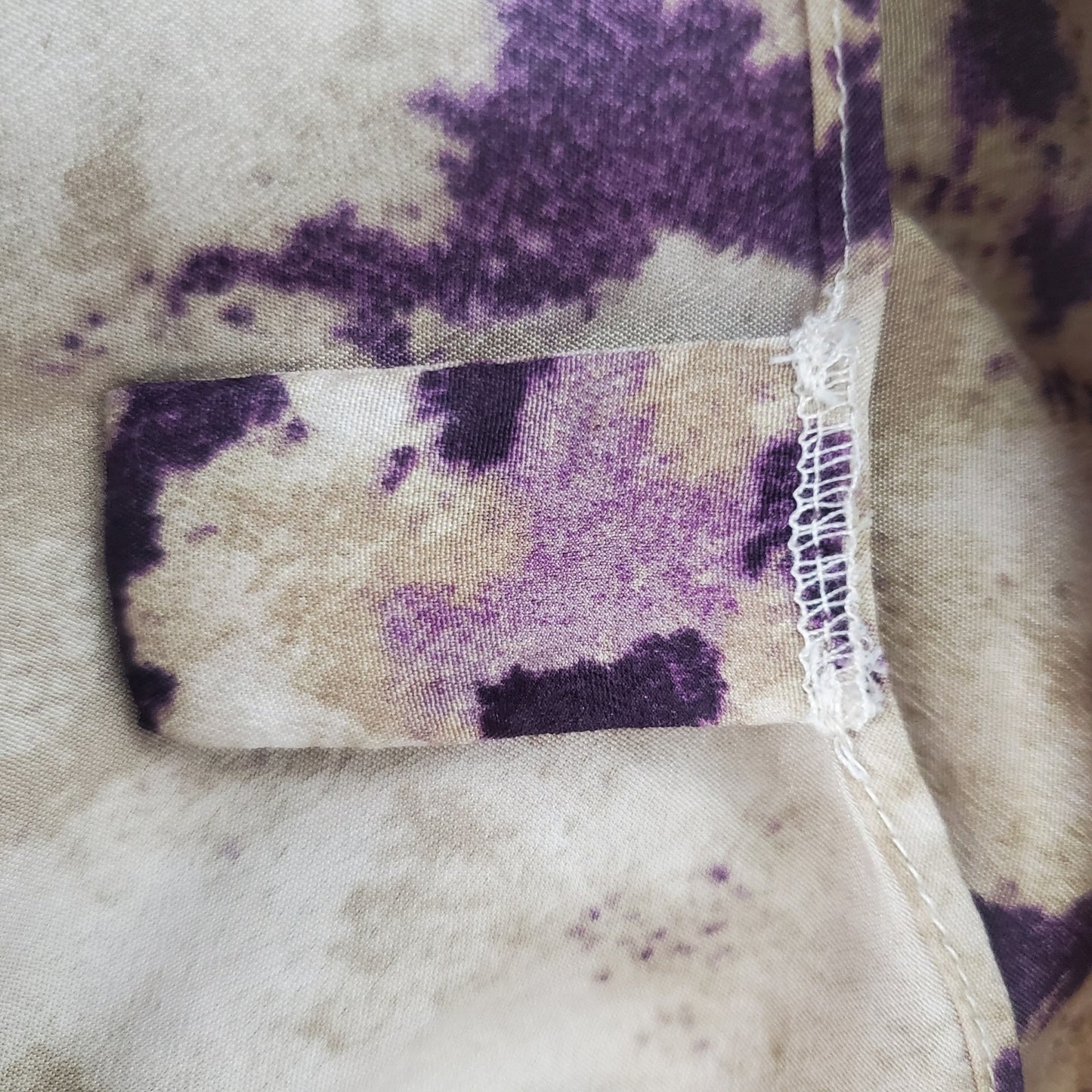 Ann Taylor blouse 12 petite tan w/ purple