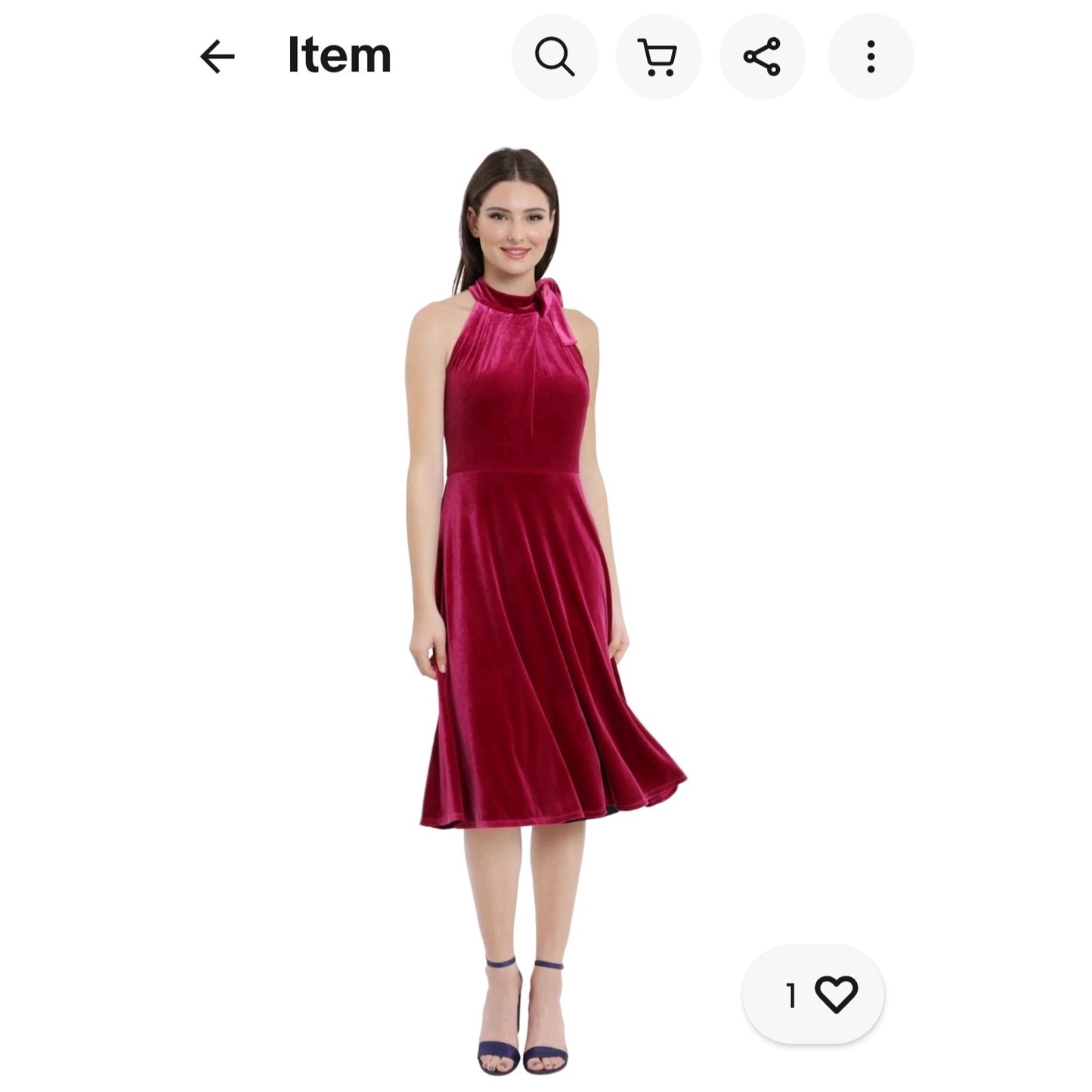 Maggy London fuschia velvet midi dress US size 4 cocktail halter bow red NWT