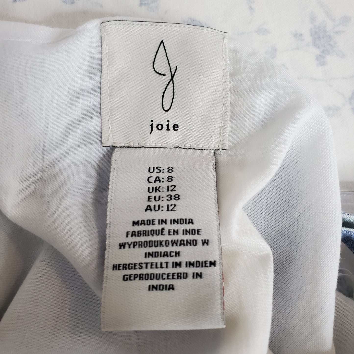 Spring dress joie stripes blue and white US 8 wodden buttons midi pockets