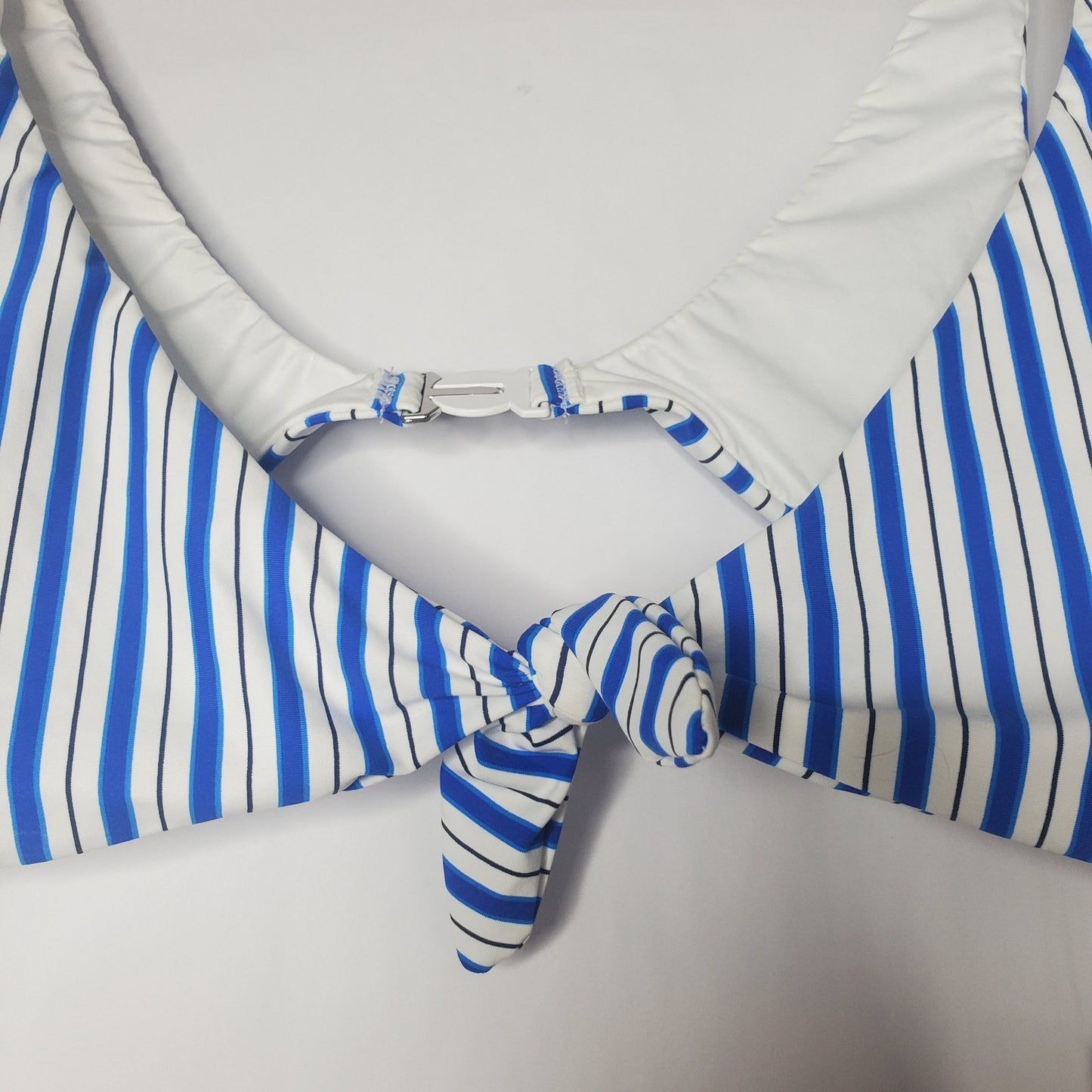 NWsT polo Ralph Lauren swimsuit top blue stripes US large coastal stripe white