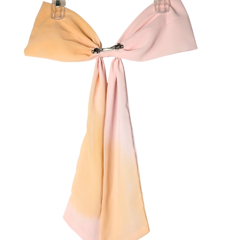 Large princess tulle hair bow pink and orange barrette closure coquette kawaii