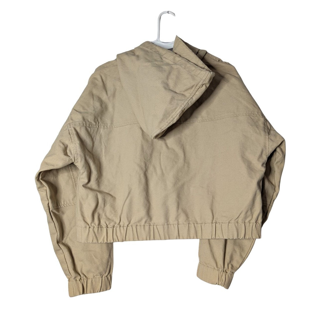 forever 21 jacket tan zipup womens medium 100% cotton