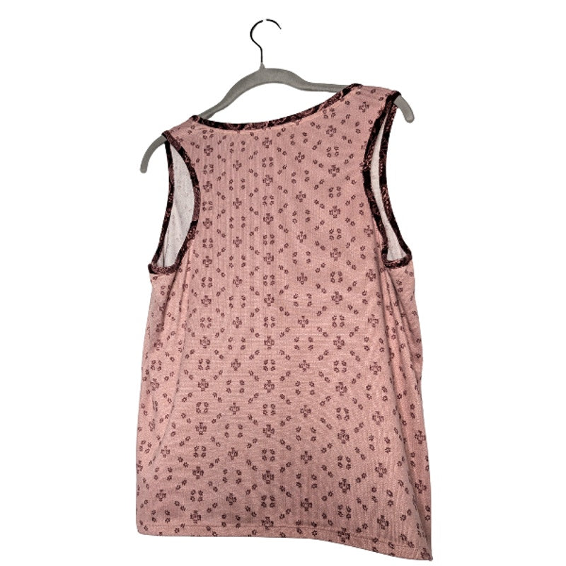 Lucky Brand pink paisley pajama set tank top drawstring pant chic cute pjs