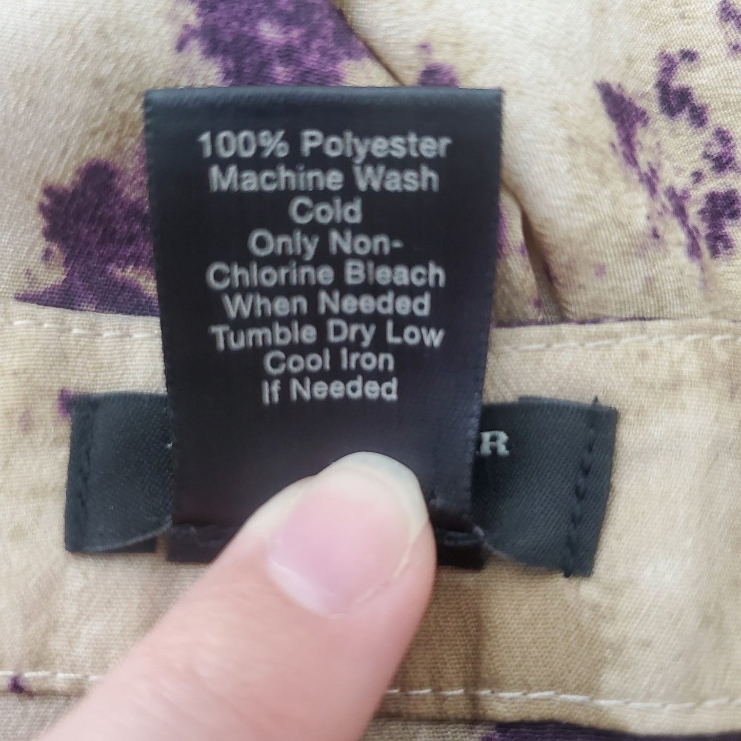 Ann Taylor blouse 12 petite tan w/ purple