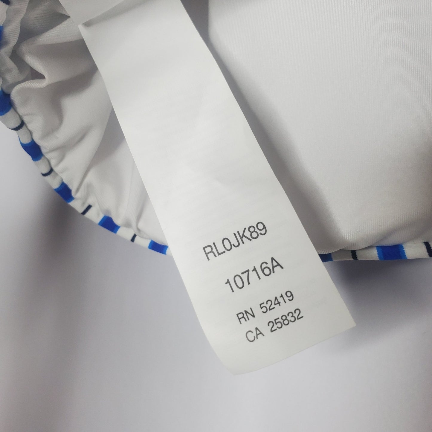 NWsT polo Ralph Lauren swimsuit top blue stripes US large coastal stripe white