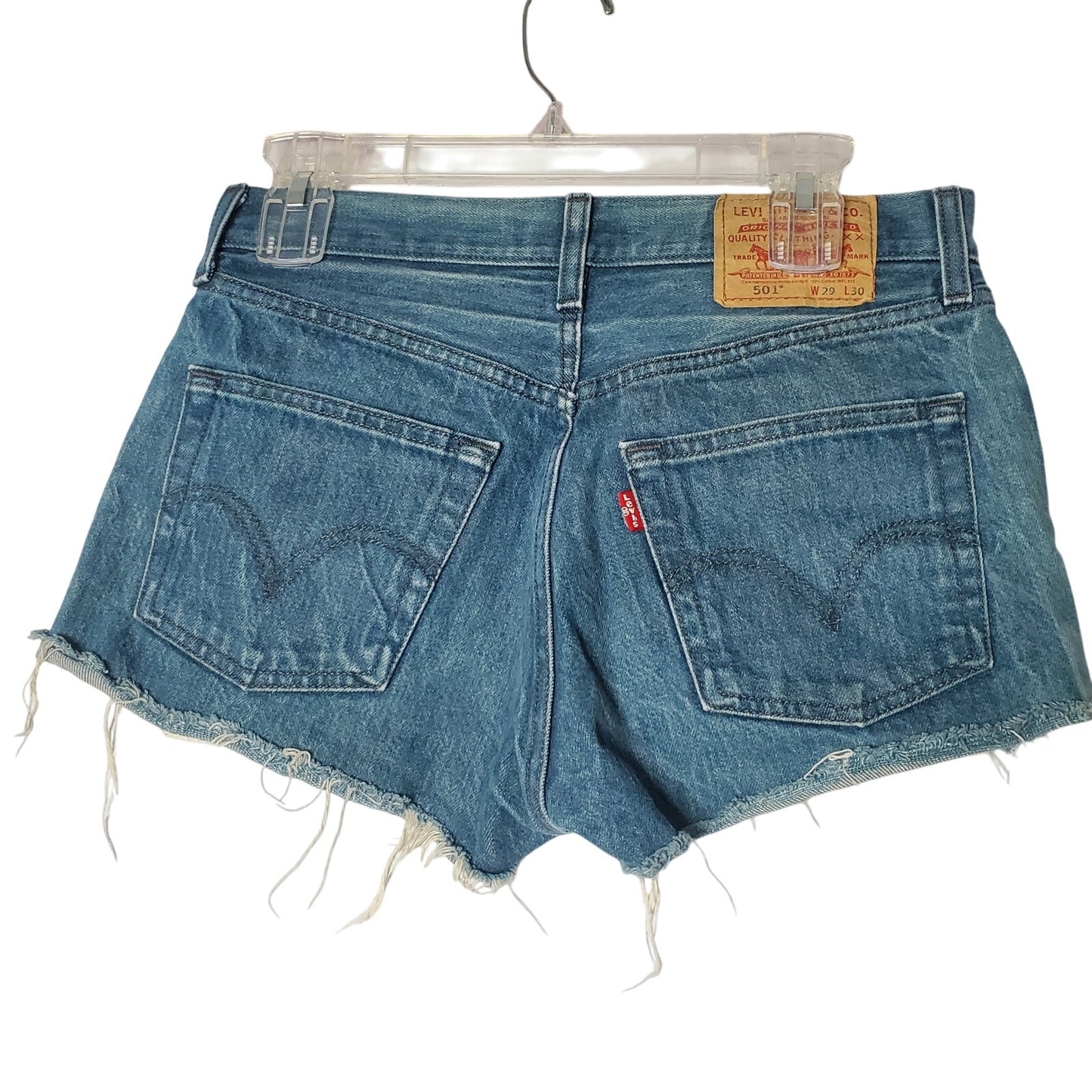 Levi Strauss 501 cotton jean shorts W29 L30 denim short cut off womens