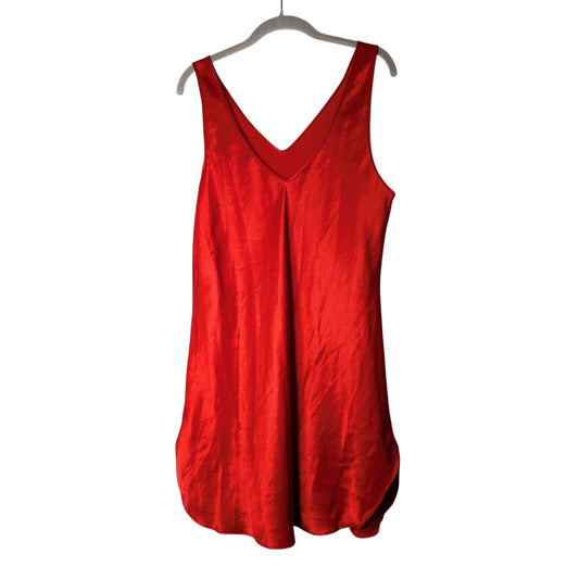 Slip dress red vintage Val Mode Lingerie dress made in usa nightgown satin
