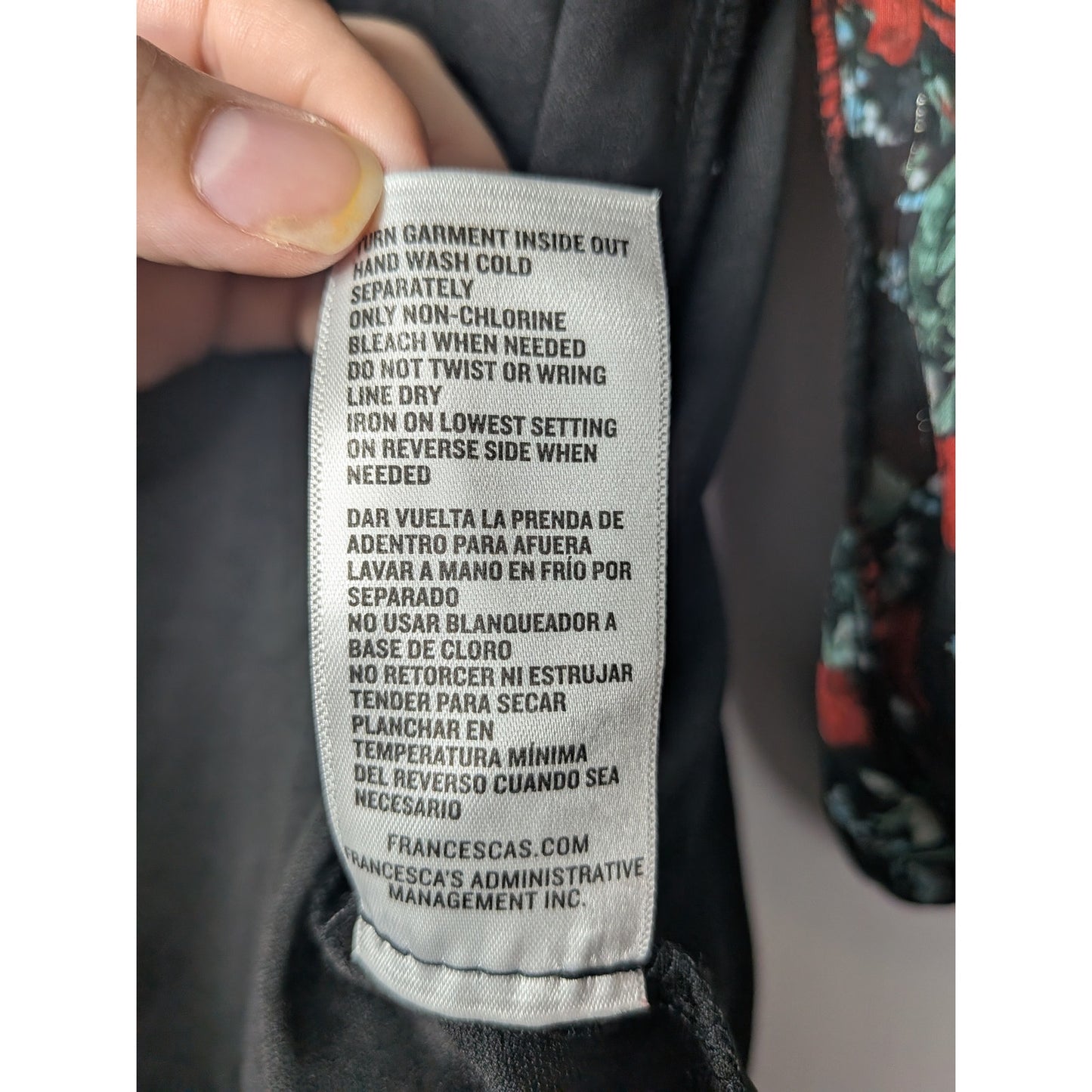 Francesca's Mi Ami Patricia floral swing black rose mini dress medium