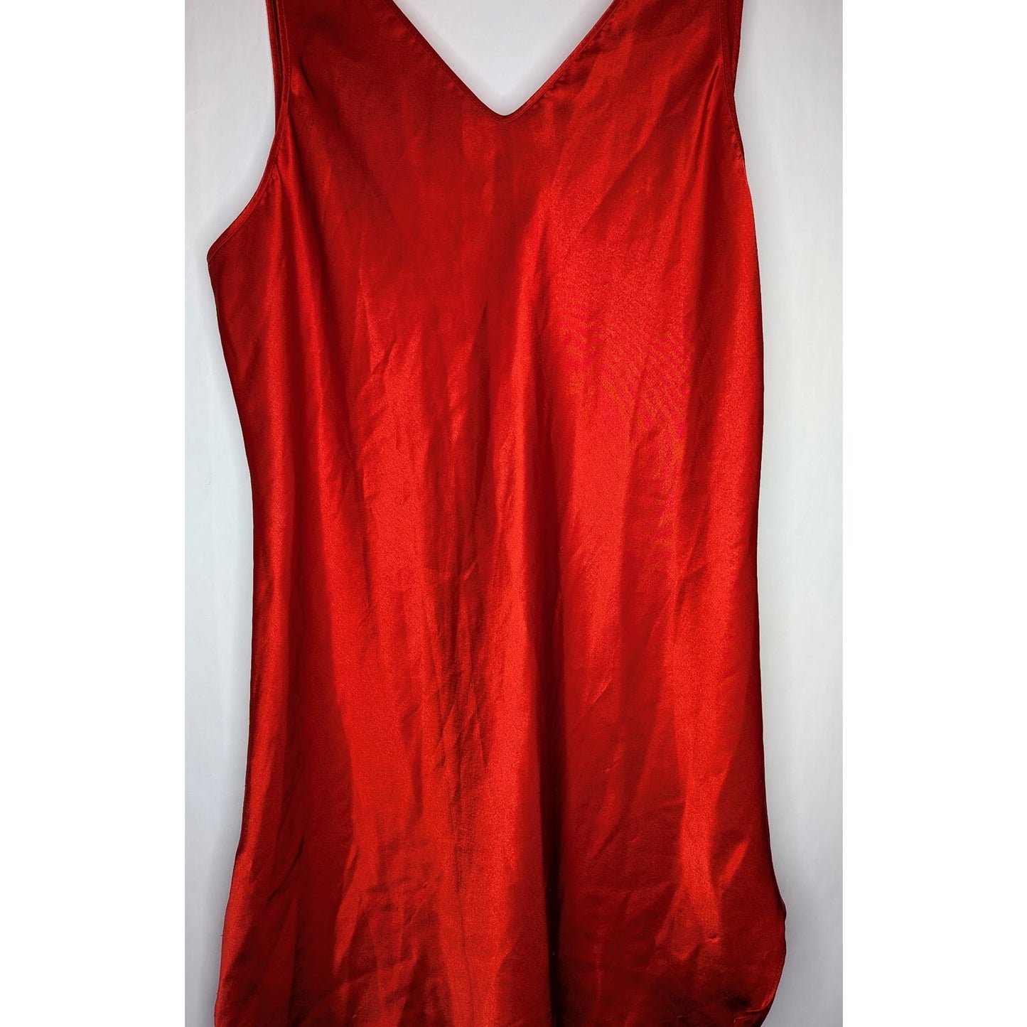 Slip dress red vintage Val Mode Lingerie dress made in usa nightgown satin
