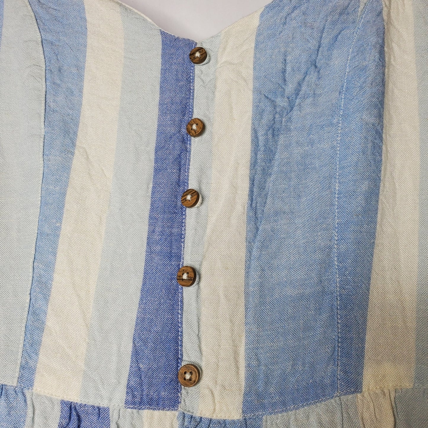 Spring dress joie stripes blue and white US 8 wodden buttons midi pockets