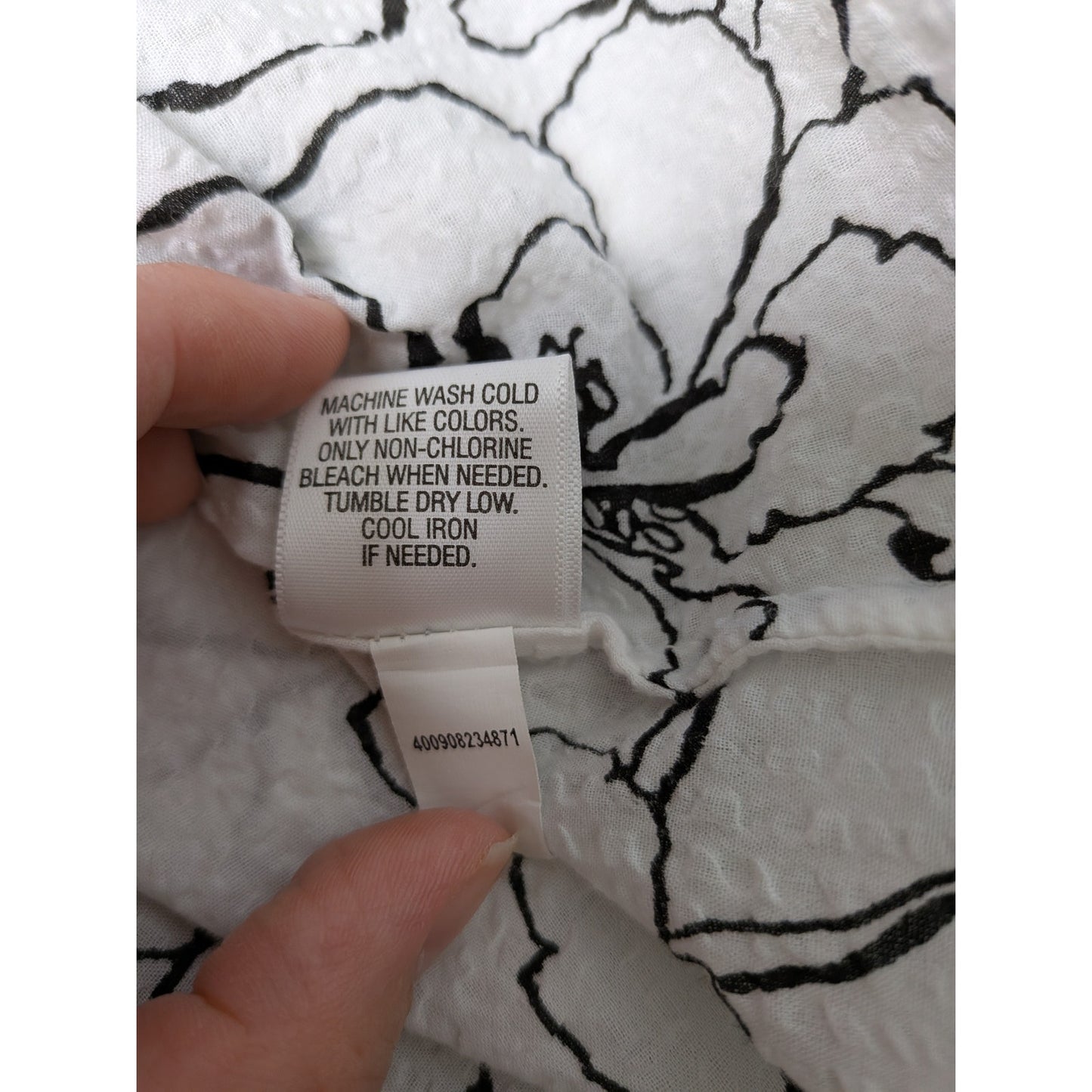 floral white button-up croft & burrow 100% cotton size medium