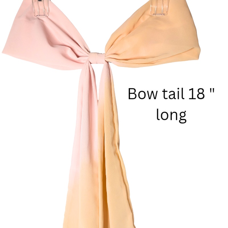 Large princess tulle hair bow pink and orange barrette closure coquette kawaii