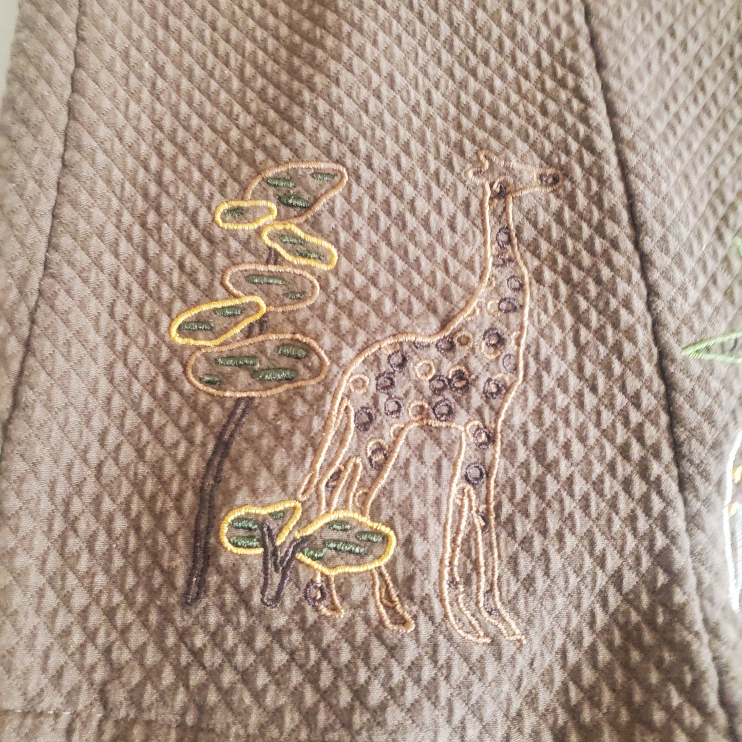 Christopher & Banks embroidered brown vest, elephants and giraffes oh my!