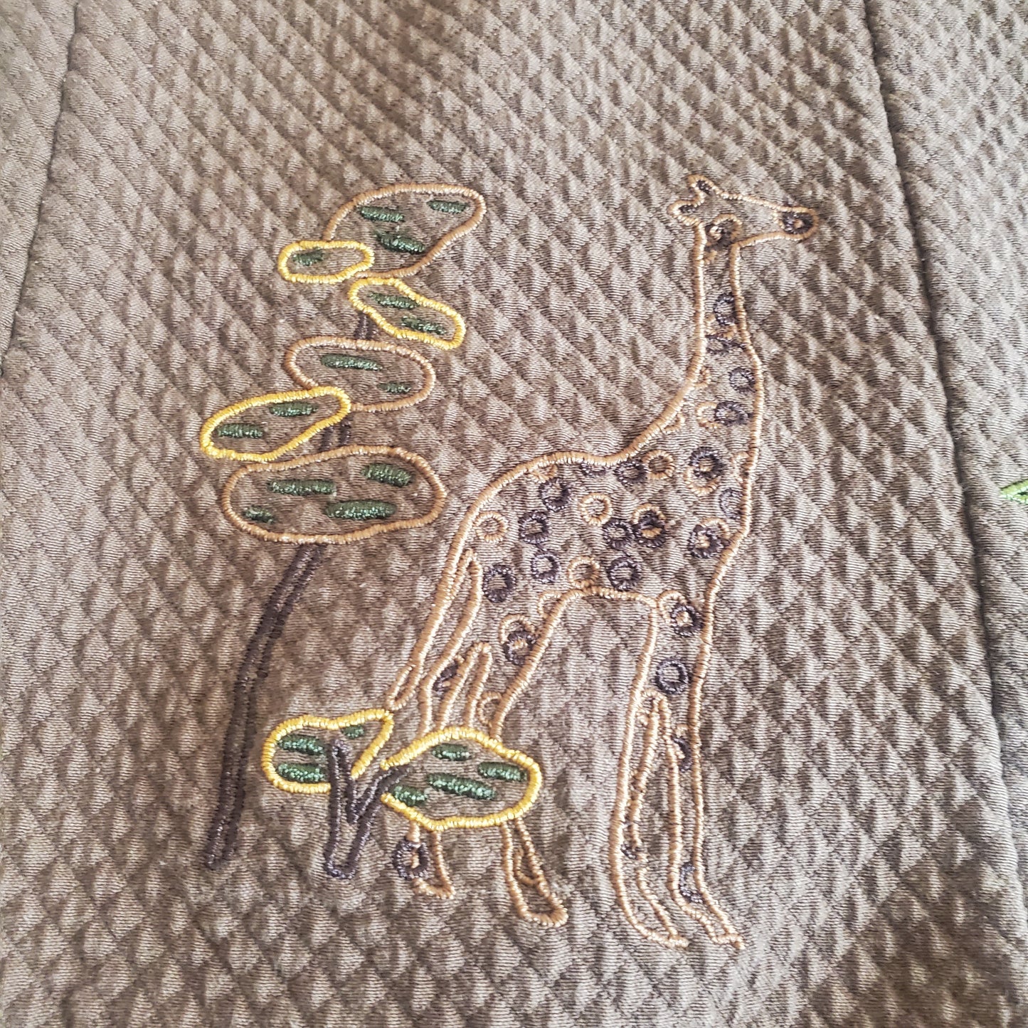 Christopher & Banks embroidered brown vest, elephants and giraffes oh my!