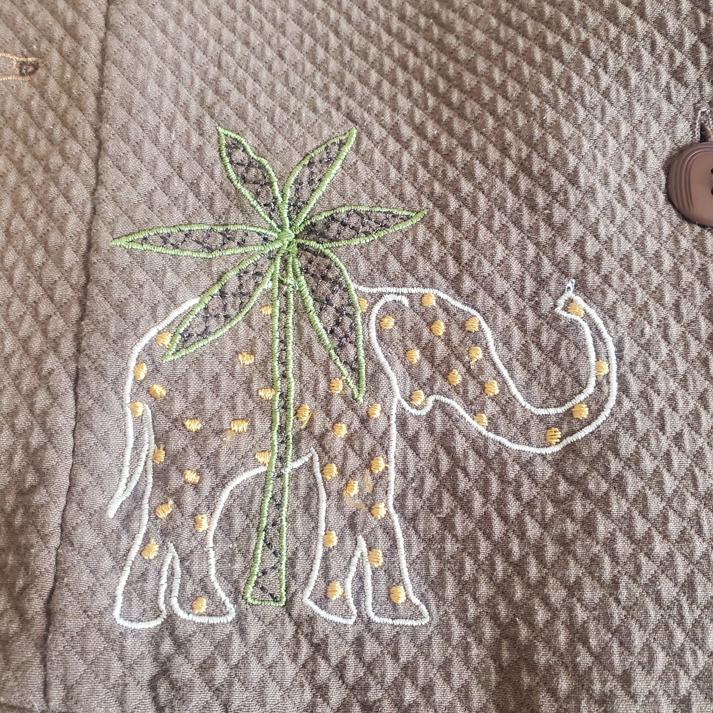 Christopher & Banks embroidered brown vest, elephants and giraffes oh my!