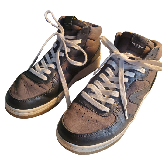 rag & bone sneakers womens size 36 black and gray US 6 mid-rise leather