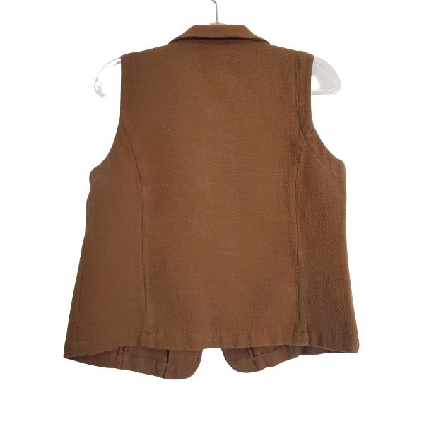 Christopher & Banks embroidered brown vest, elephants and giraffes oh my!