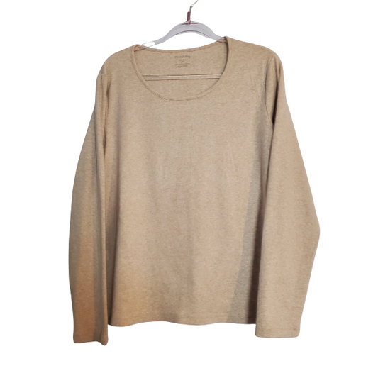 White Stag long sleeve brown tan basic long sleeve XXL 100% cotton